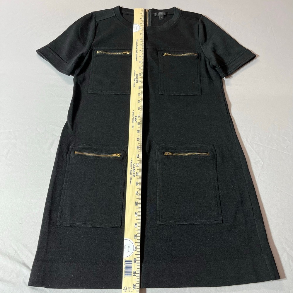 J. Crew Womens Wool Zippered Shift Dress Size 12 Preppy Pockets Retro Mod 60s - Picture 8 of 8